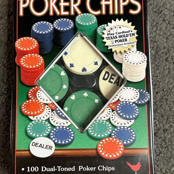 Cardinal Professional Poker Chips Set of 100 Pieces with Dealer Button - Picture 1 of 2